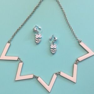 PRICE DROP!  Cream enamel jewelry set